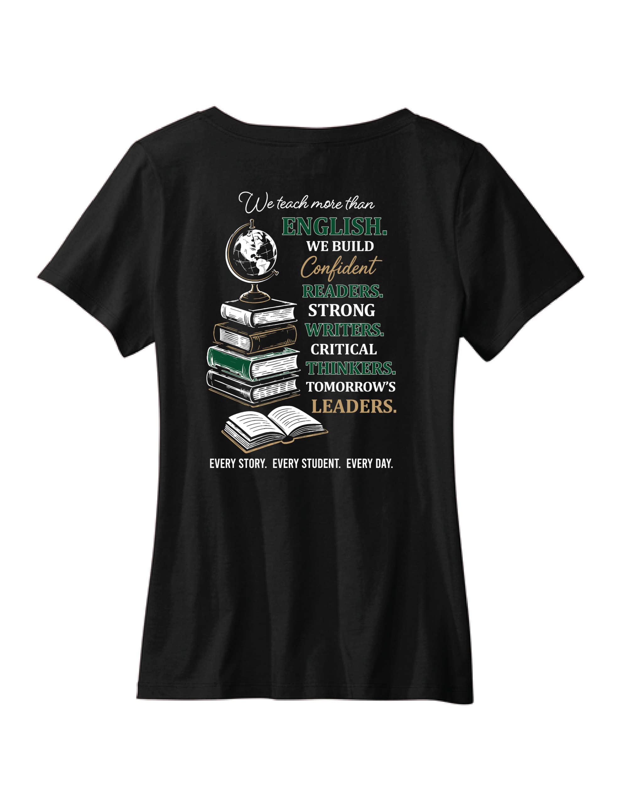 Ladies Cotton V-Neck ELA Department Tee - Image 2