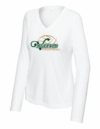 Ladies White DriFit L/S Tee (LST353LS)