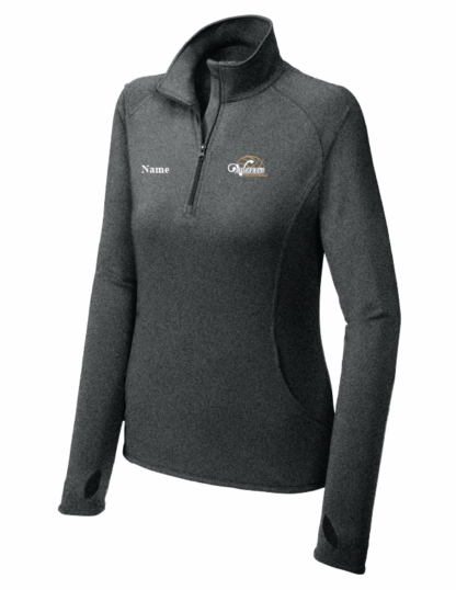 Ladies Charcoal Heather 1/2 Zip Jacket (LST850) - Image 2