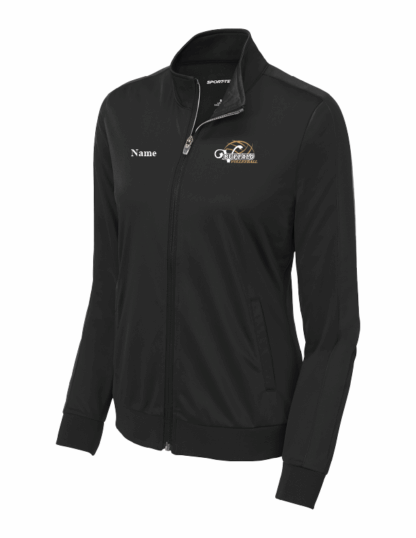 Ladies Black Tricot Full Zip Jacket (LST94) - Image 2