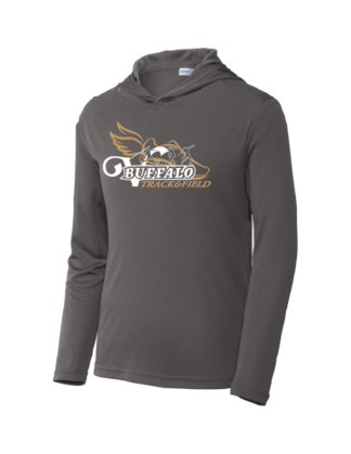 Youth Iron Grey Hooded L/S Tee (YST358)