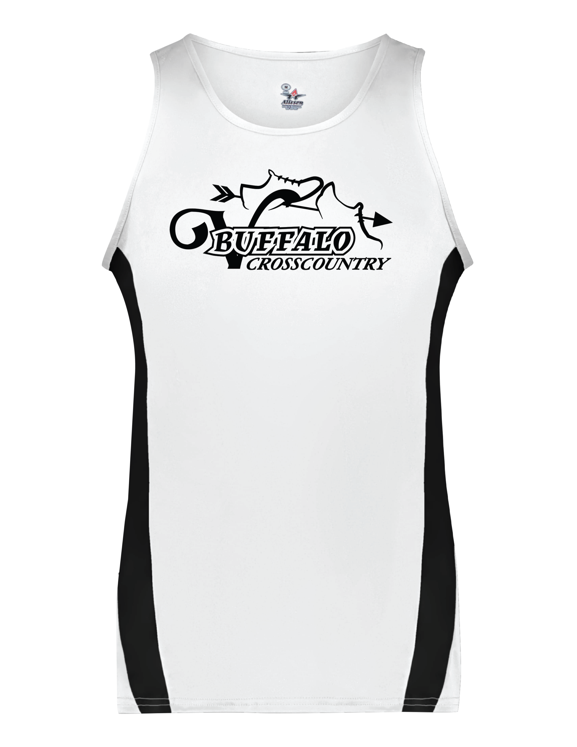 Adult White/Black Running Singlet (866700)