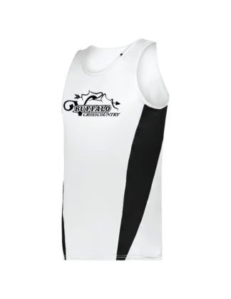 Youth White/Black Running Singlet (266700)