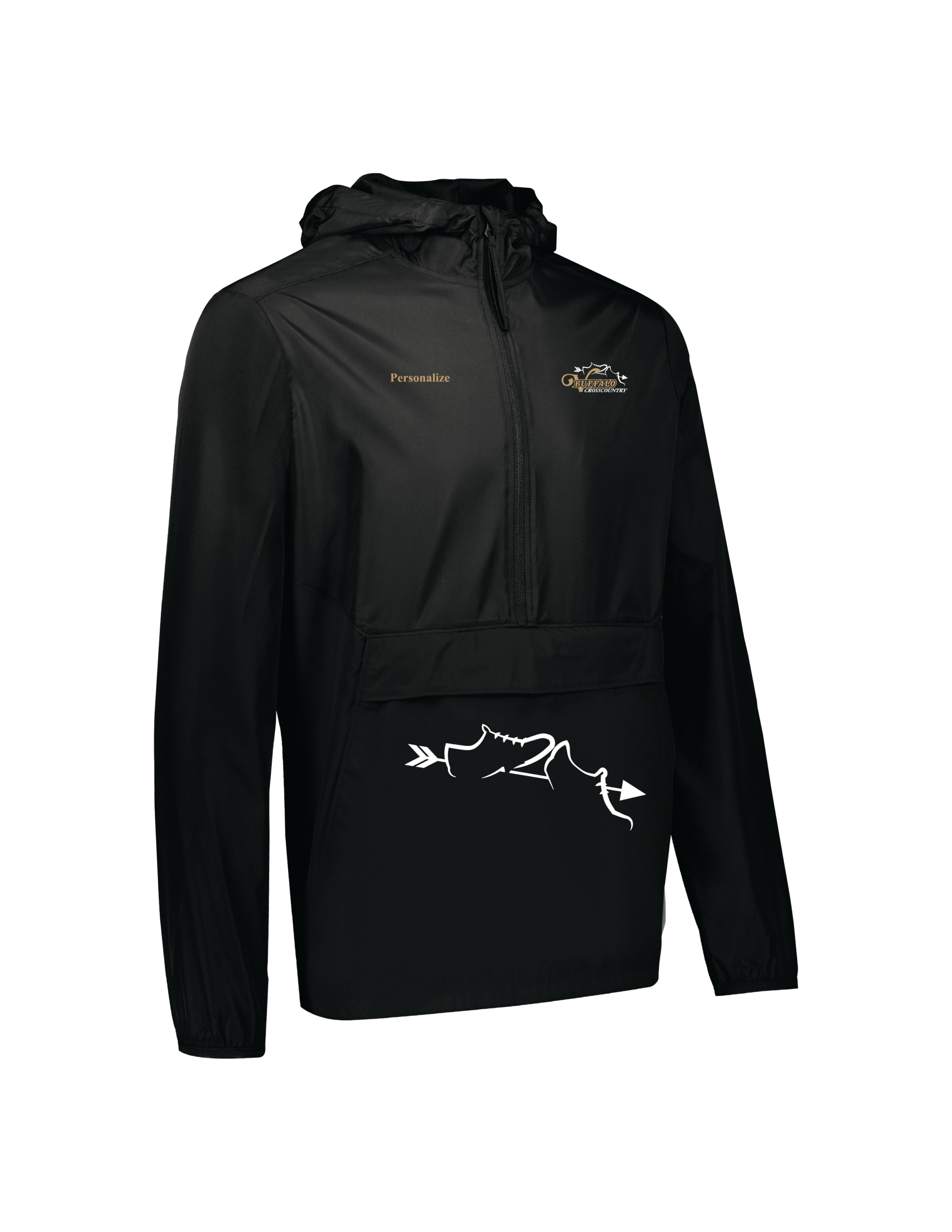 Youth Black 1/2 Zip Windbreaker (229634)