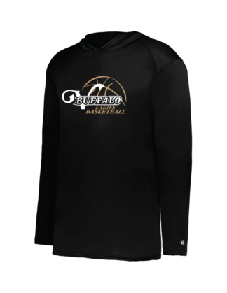Youth Black Dri-Fit L/s Hooded Tee (210500)